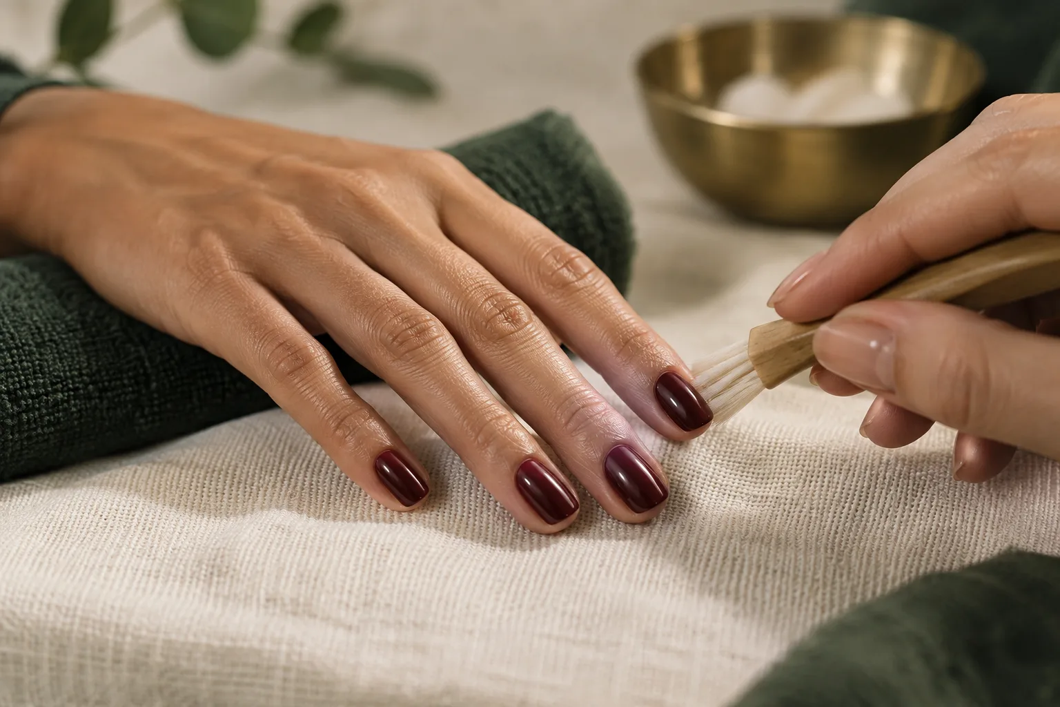 Imagem editorial provisória de cuidado de manicure